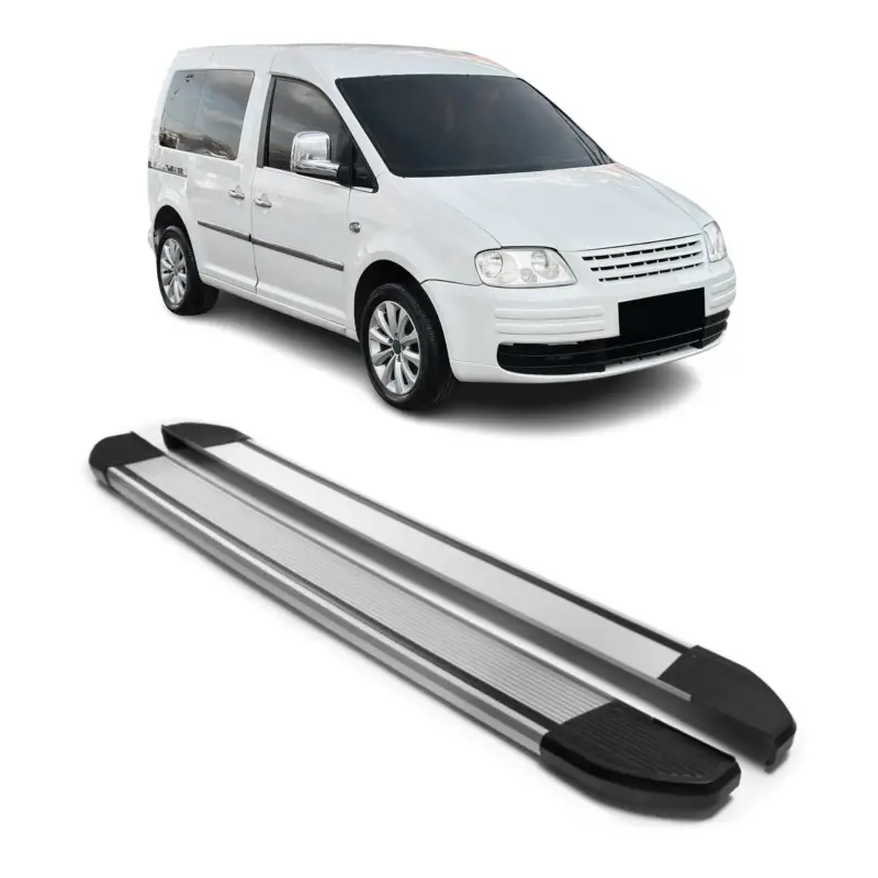Alu Seitenschweller Trittbretter für VW Caddy 2003-2020 Kurzer Schwarz 2tlg Solange Der Vorrat Reicht