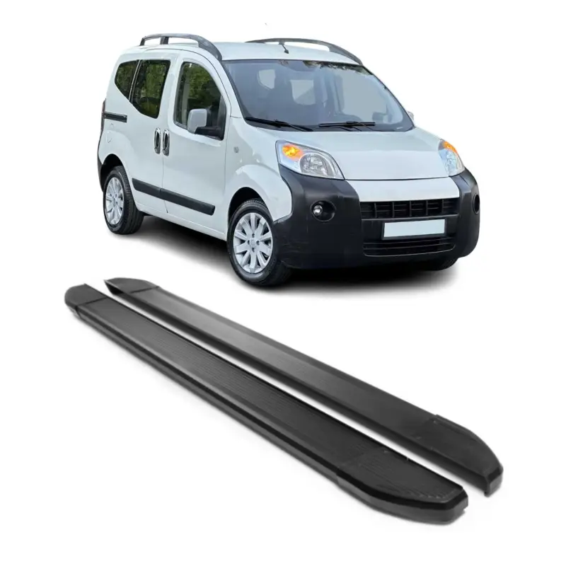 Alu Seitenschweller Trittbretter für Citroen Nemo 2008-2021 Schwarz 2tlg Letzte Chance