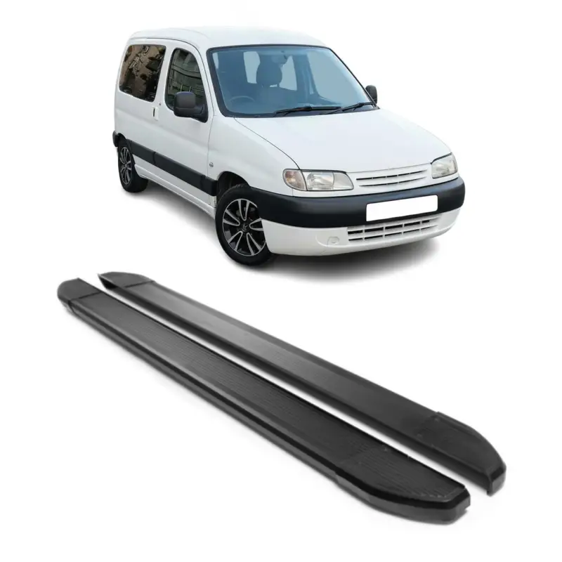 Alu Seitenschweller Trittbretter für Citroen Berlingo L1 1996-2008 Schwarz 2x Neue Kollektion