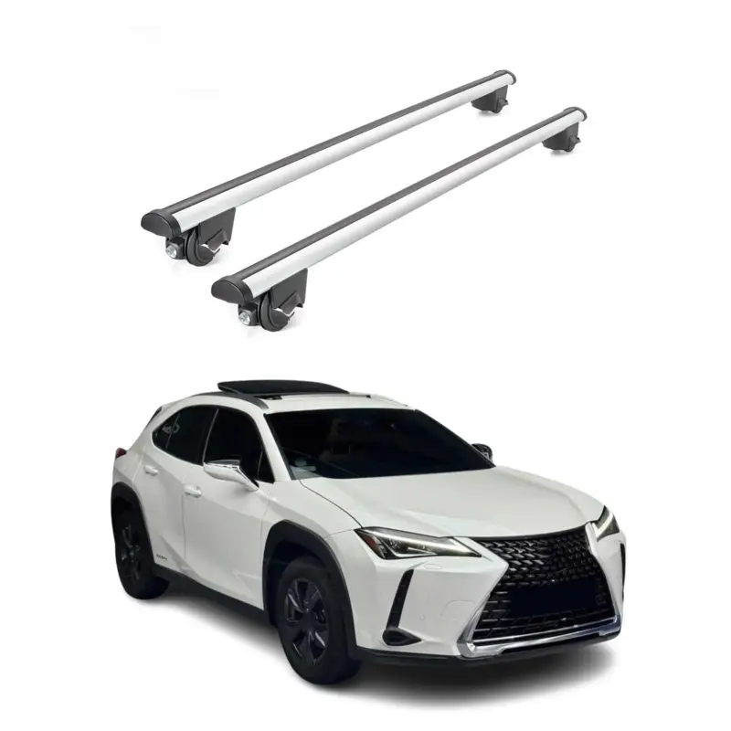 Zertifiziert Dachträger Grundtäger für Lexus UX 2019-2026 100kg Aluminium Silber 2 tlg ABE