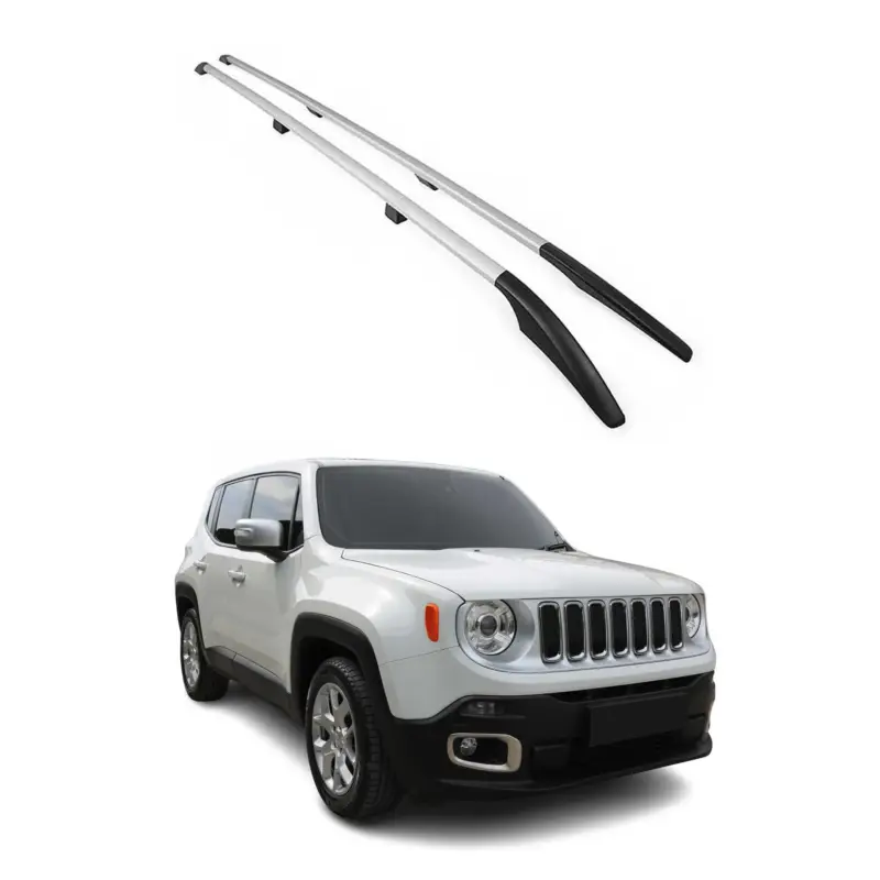 Versand Am Gleichen Tag Dachreling Dachgepäckträger Relingträger für Jeep Renegade 2015-2024 Alu Grau