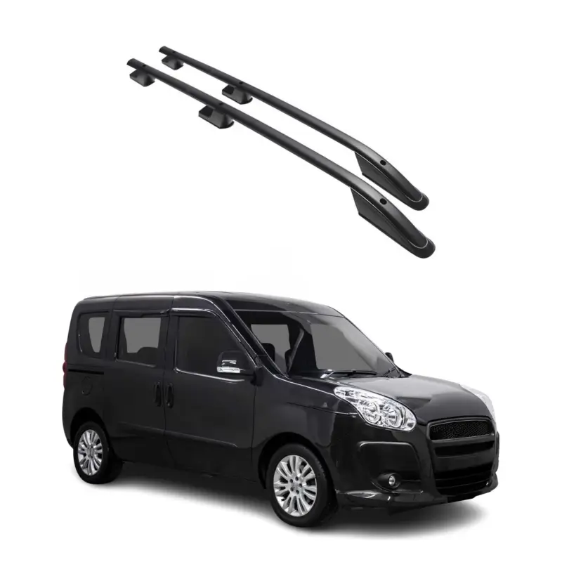 Aluminium Dachreling Querträger für Fiat Doblo 2010-2021 L1 Kurzer Schwarz Must-Have