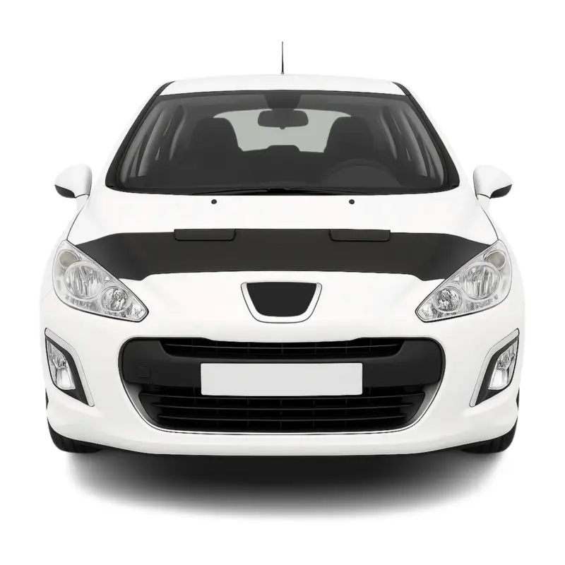 Zertifiziert Haubenbra Steinschlagschutz Bonnet Bra für Peugeot 308 2008-2014 Schwarz Halb
