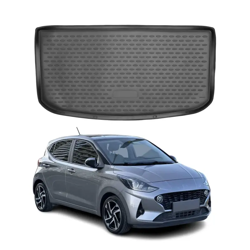 Neue Ware Kofferraummatte Kofferraumwanne für Hyundai i10 2020-2026 Gummi TPE Schwarz