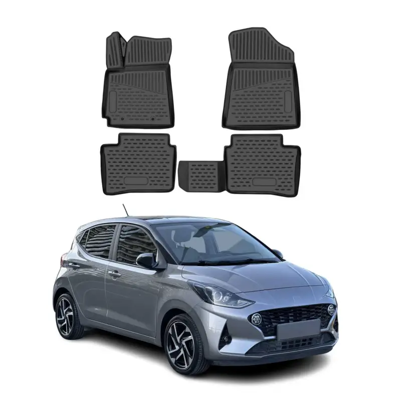 Markenprodukt OMAC Gummimatten Fußmatten für Hyundai i10 2020-2026 TPE Automatten Schwarz 4x