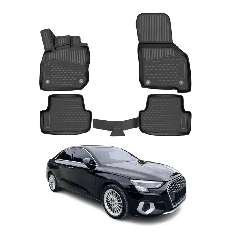 Knallerangebot OMAC Gummimatten Fußmatte für Audi A3 8Y 2020-2026 Limo Sportback TPE Schwarz 4x