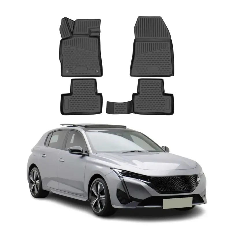 OMAC Gummimatten Fußmatten für Peugeot 308 Schrägheck 2021-2026 TPE Schwarz Ausverkauf