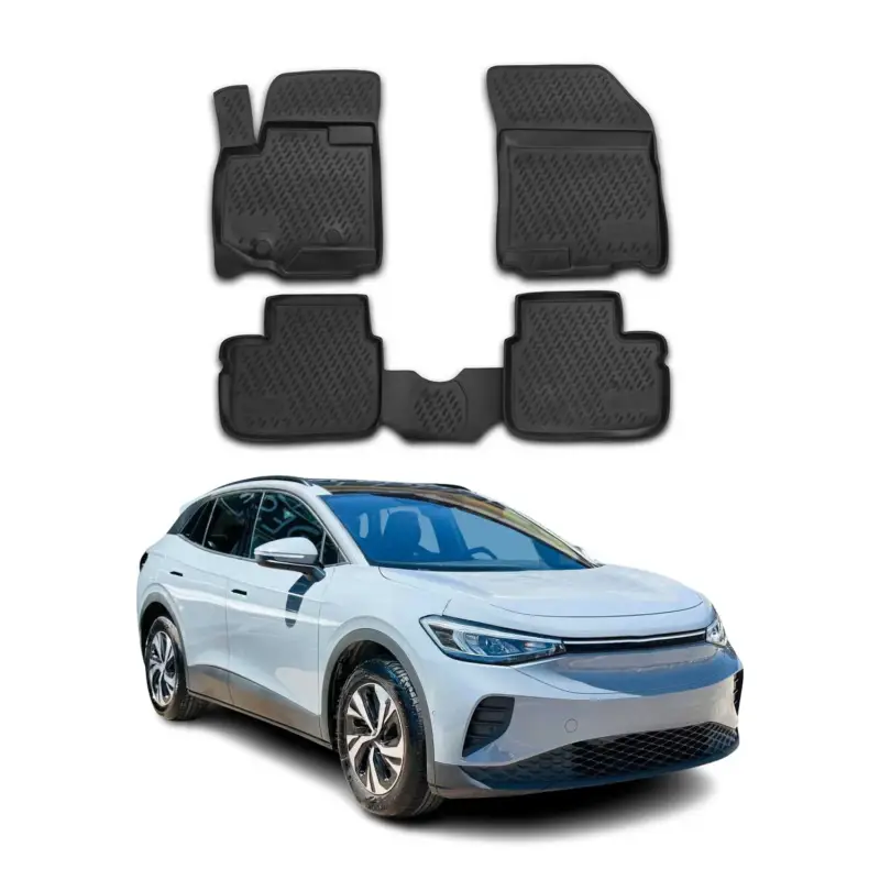 Nur Heute OMAC Gummimatten Fußmatten für VW ID.4 2021-2026 TPE Automatten Schwarz 3x
