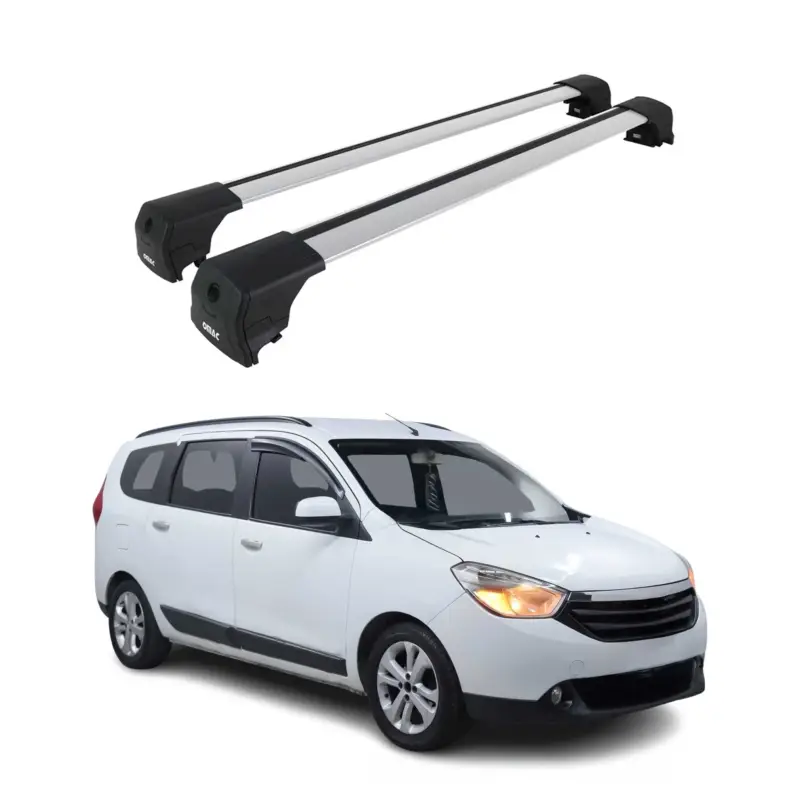 Zertifiziert Dachträger Grundtäger für Dacia Lodgy MPV 2012-2024 75kg Aluminium Silber 2 tlg