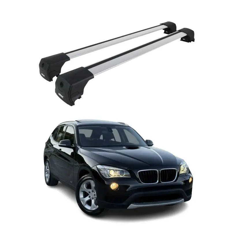 Dachträger Grundtäger für BMW X1 E84 2009-2015 75kg Aluminium Silber 2 tlg Top-Angebot