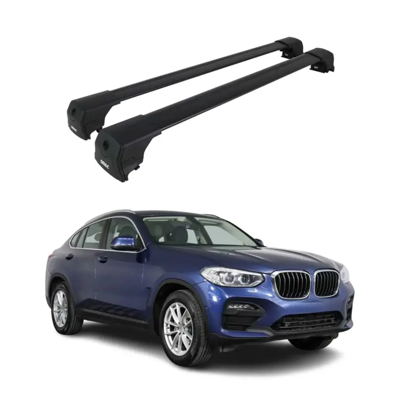 Dachträger Grundtäger für BMW X4 G02 2018-2025 75kg Aluminium Schwarz 2 tlg Angebot
