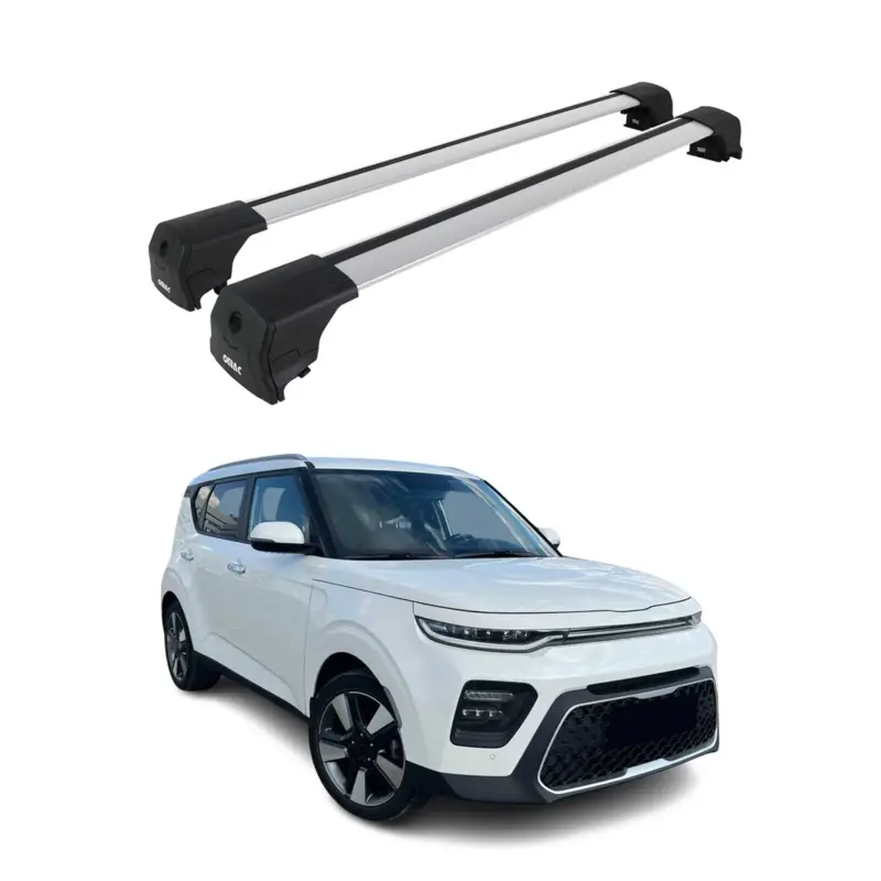 Dachträger Grundtäger für Kia Soul X-Line 2020-2026 75kg Aluminium Silber 2 tlg Abverkauf