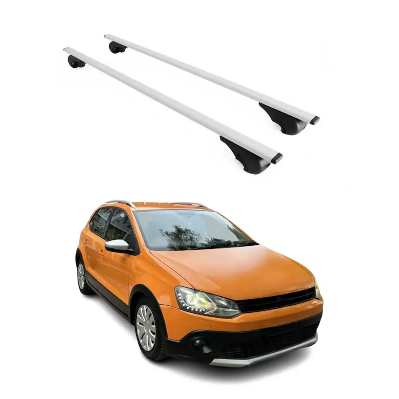 Wochenendangebot Dachträger Grundtäger für VW Polo Schrägheck 2009-2017 75kg Metall Silber 2 tlg
