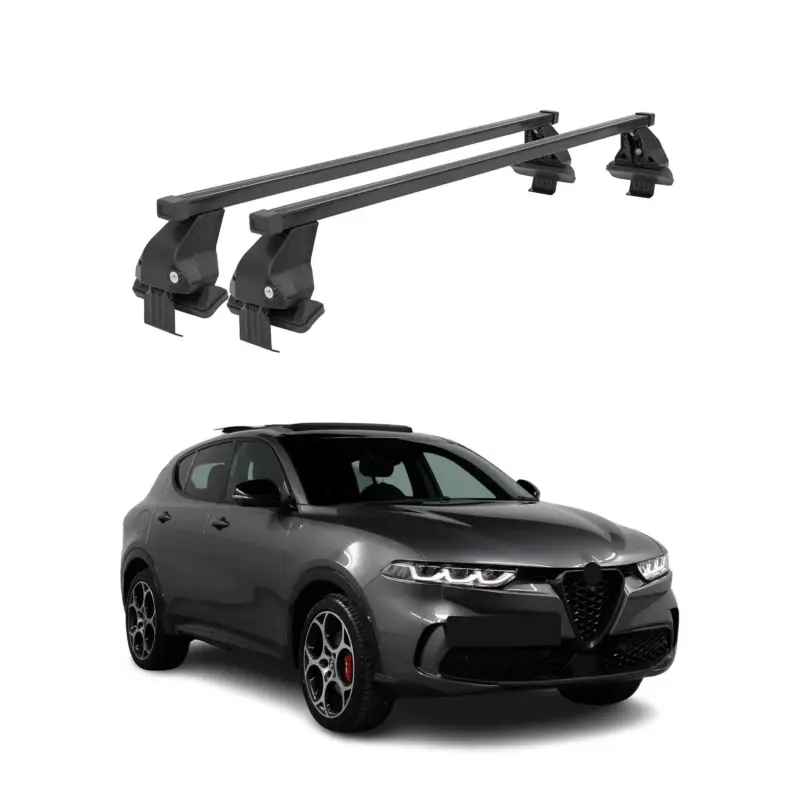 Markenware Menabo Dachträger Grundtäger für Alfa Romeo Tonale 2022-2026 50kg Stahl Schwarz