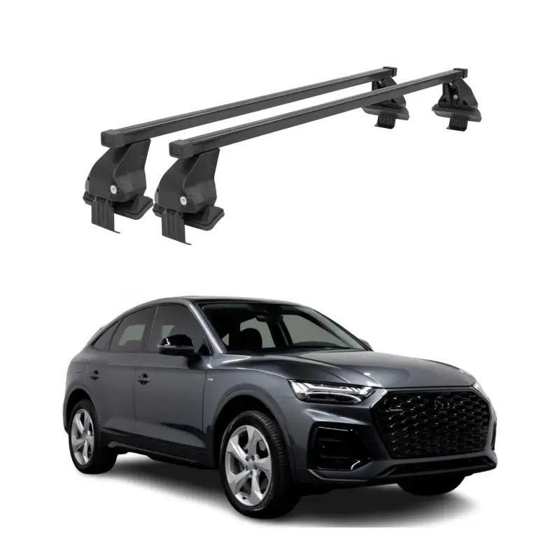 Menabo Dachträger Grundtäger für Audi Q5 mk2 2021-2025 50kg Stahl Schwarz 2 tlg Neu