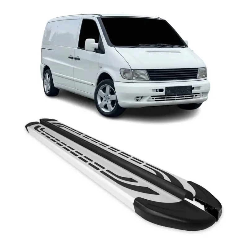 Zertifiziert Trittbretter Seitenschweller für Mercedes Vito W638 1996-2003 L1/L2 Aluminium