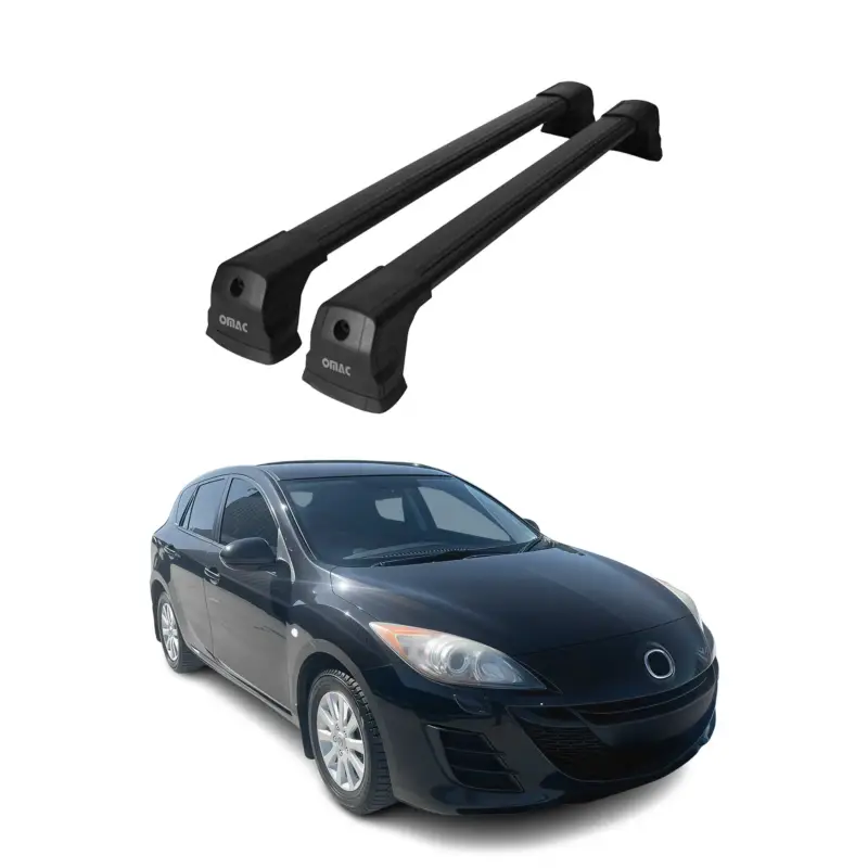 Aktuell Dachträger Grundtäger für Mazda 3 BL Schrägheck Limo 2009-13 75kg Alu Schwarz 2x