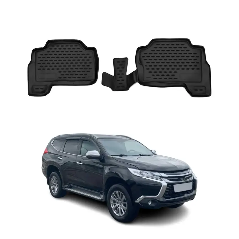Billig OMAC Gummimatten Fußmatten für Mitsubishi Pajero Sport 2016-2026 TPE Schwarz 2x