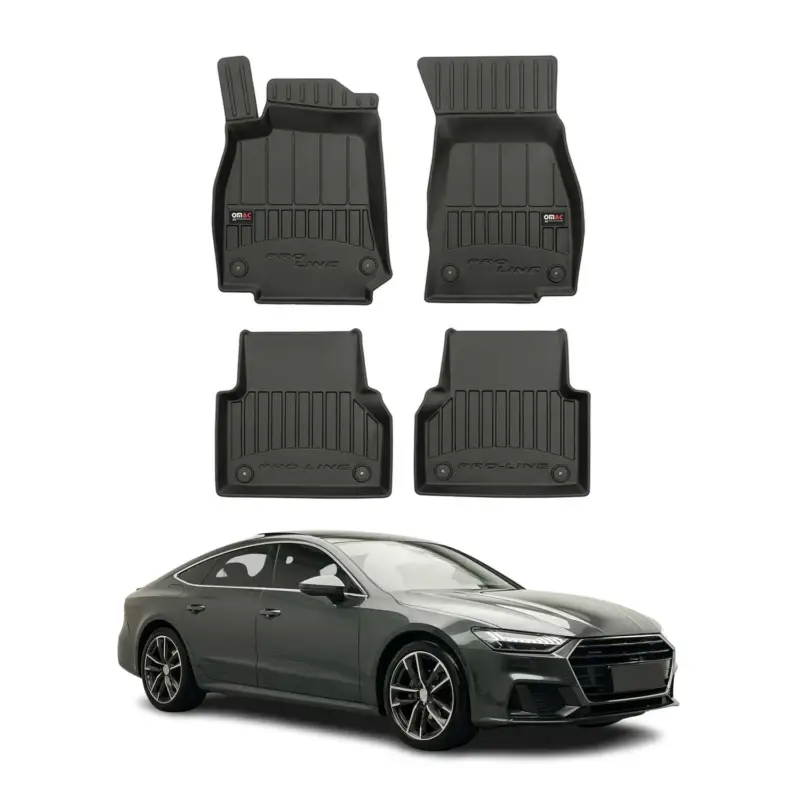 Abverkauf OMAC Gummi Fußmatten für Audi A7 C8 Sportback 2018-2026 Premium TPE Schwarz 4x