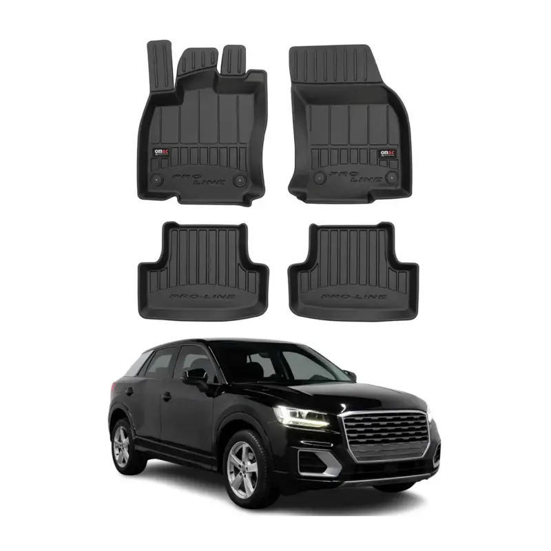 Knallerangebot OMAC Gummi Fußmatten für Audi Q2 2017-2026 Premium TPE 3D Automatten Schwarz 4x