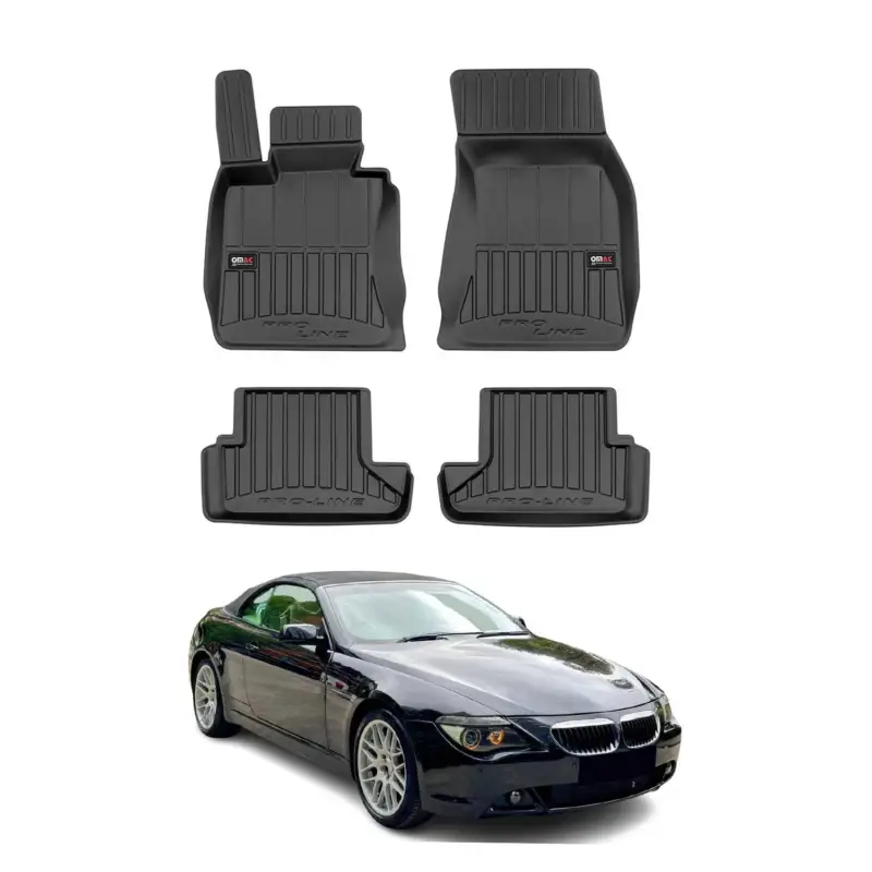 Jetzt Bestellen OMAC Gummi Fußmatten für BMW 6er Cabriolet E64 2004-2010 Premium TPE Schwarz 4x