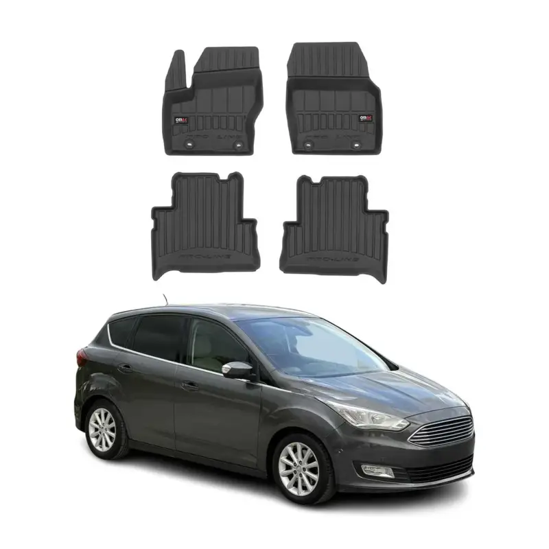 Sonderangebot OMAC Gummi Fußmatten für Ford C-Max 2010-2019 Premium TPE Automatten Schwarz 4x