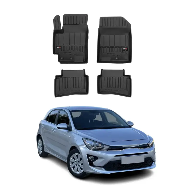 Finale Aktion OMAC Gummi Fußmatten für Kia Rio HB 2017-2024 Premium TPE Automatten Schwarz 4x