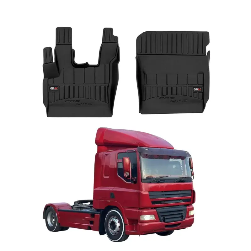 Letzte Chance OMAC Gummi Fußmatten für DAF CF 2002-2024 Premium 3D Automatten TPE Schwarz 2x