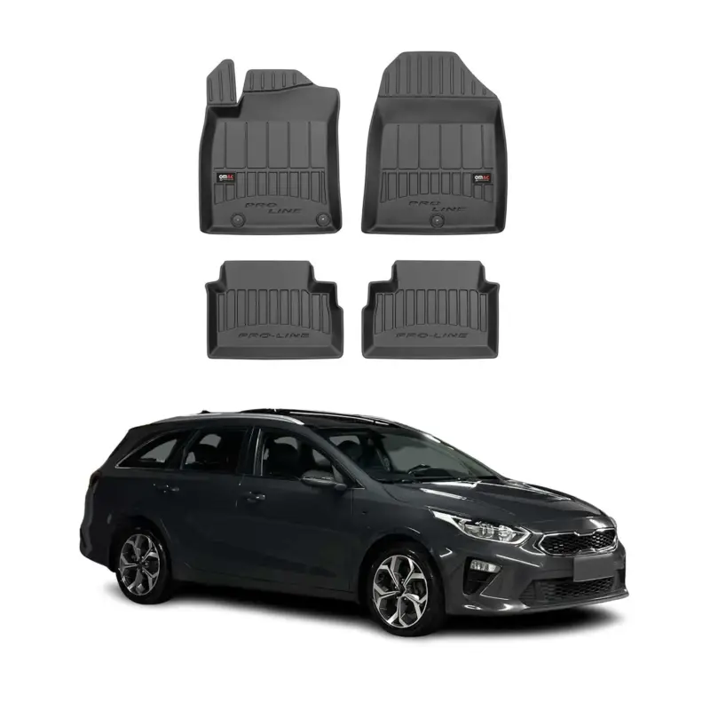 Günstig OMAC Gummi Fußmatten für Kia Ceed 2019-2026 Premium TPE 3D Automatten Schwarz 4x