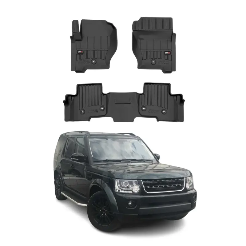 Kracherpreis OMAC Gummi Fußmatten für Land Rover Discovery 4 2009-2017 Premium TPE Schwarz 3x