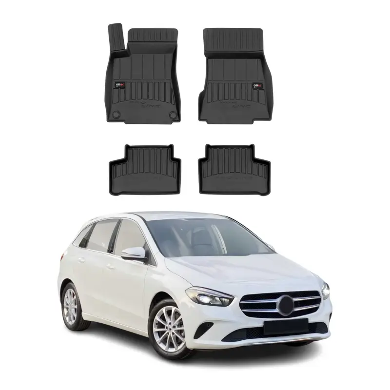 Zertifiziert OMAC Gummi Fußmatten für Mercedes B Klasse W247 2019-2026 Premium TPE Schwarz 4x