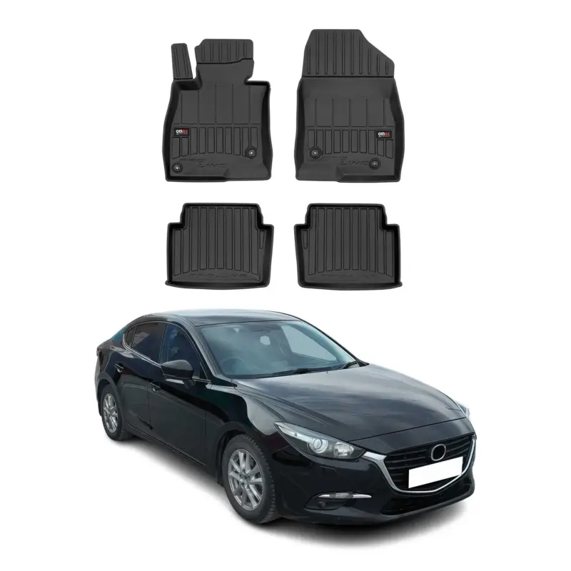Versand Am Gleichen Tag OMAC Gummi Fußmatten für Mazda 3 2013-2019 Premium TPE 3D Automatten Schwarz 4x