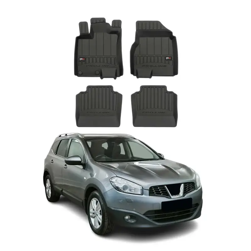 Versand Am Gleichen Tag OMAC Gummi Fußmatten für Nissan Qashqai +2 J10 2008-2014 Premium TPE Schwarz 4x