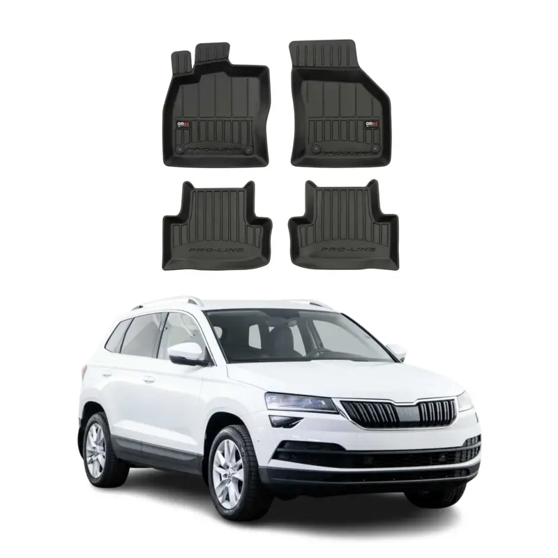 Jetzt Bestellen OMAC Gummi Fußmatten für Skoda Karoq 2017-2026 Premium TPE Automatten Schwarz 4x
