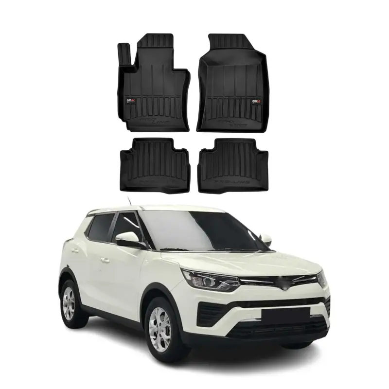 Begrenztes Angebot OMAC Gummi Fußmatten für Ssangyong Tivoli 2015-2023 Premium Gummi Schwarz 3tlg