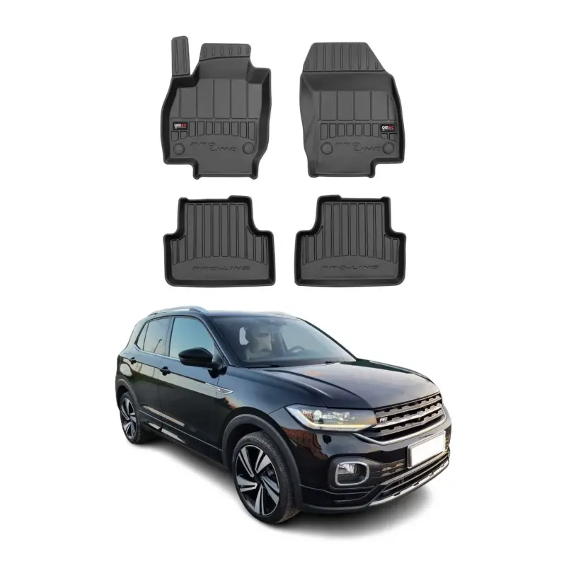 Jetzt Bestellen OMAC Gummi Fußmatten für VW T-Cross 2019-2026 Premium TPE Automatten Schwarz 4x