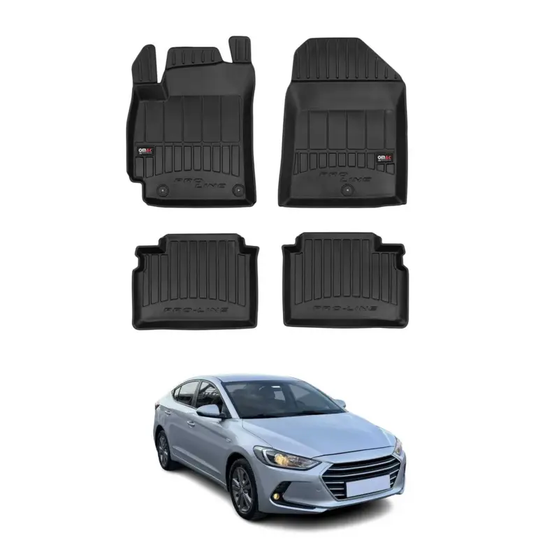 Abverkauf OMAC Gummi Fußmatten für Hyundai Elantra Stufenheck 2016-2020 Premium TPE 4x