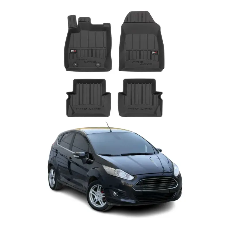 Direktkauf OMAC Gummi Fußmatten für Ford Fiesta 2008-2017 5tür Premium Gummi Schwarz 4tlg