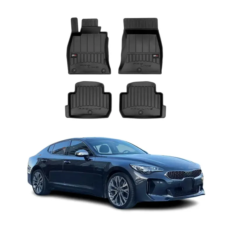 Heißes Angebot OMAC Gummi Fußmatten für Kia Stinger 2017-2024 Premium TPE Automatten Schwarz 4x