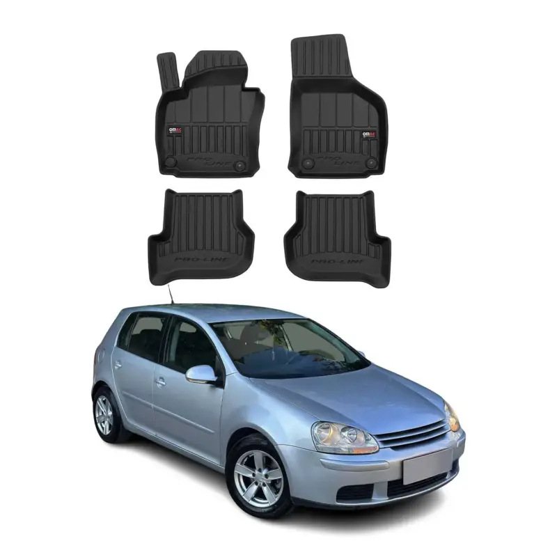 Garantierte Lieferung OMAC Gummi Fußmatten für VW Golf Mk5 Mk6 GTI 2003-2013 Premium Gummi Schwarz 4x