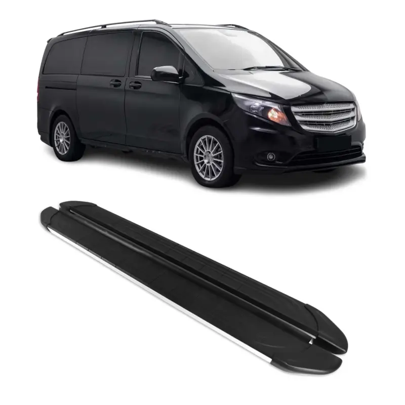 Versand Am Gleichen Tag Trittbretter Seitenschweller für Mercedes Vito W447 2014-2026 L1 L2 Schwarz Alu