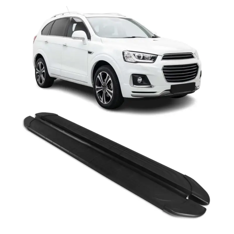 Zertifiziert Trittbretter Seitenschweller für Chevrolet Captiva 2019-2026 Aluminium Schwarz