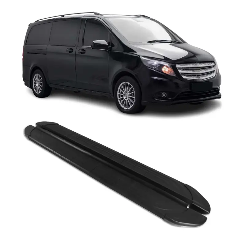 Aktuell Trittbretter Seitenschweller für Mercedes Vito W447 2014-2026 L1 L2 Schwarz