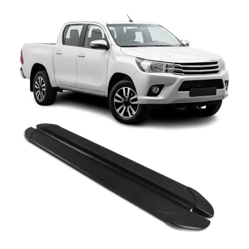 Versand Am Gleichen Tag Trittbretter Seitenschweller für Toyota Hilux DoubleCab 2015-2026 Alu Schwarz 2x