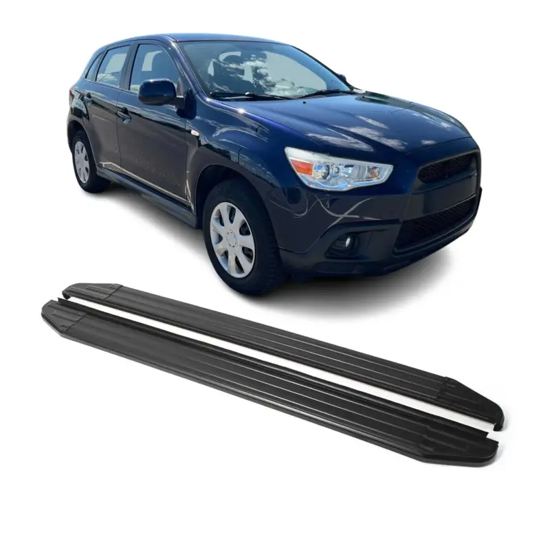Aktuell Trittbretter Seitenschweller für Mitsubishi ASX 2010-2024 Alu Schwarz ABE