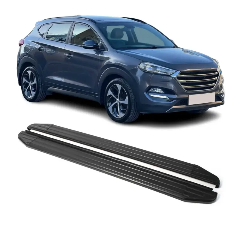 Trittbretter Seitenschweller für Hyundai Tucson 2015-2020 Alu Schwarz ABE Bestseller