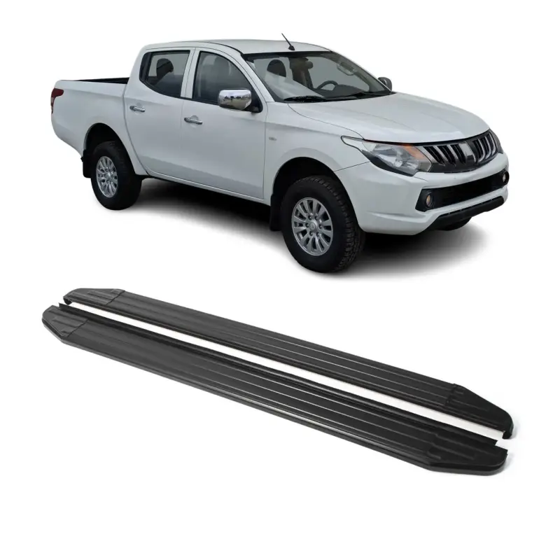 Trittbretter Seitenschweller für Mitsubishi L200 2006-2015 Aluminium Schwarz 2x Ausverkauf
