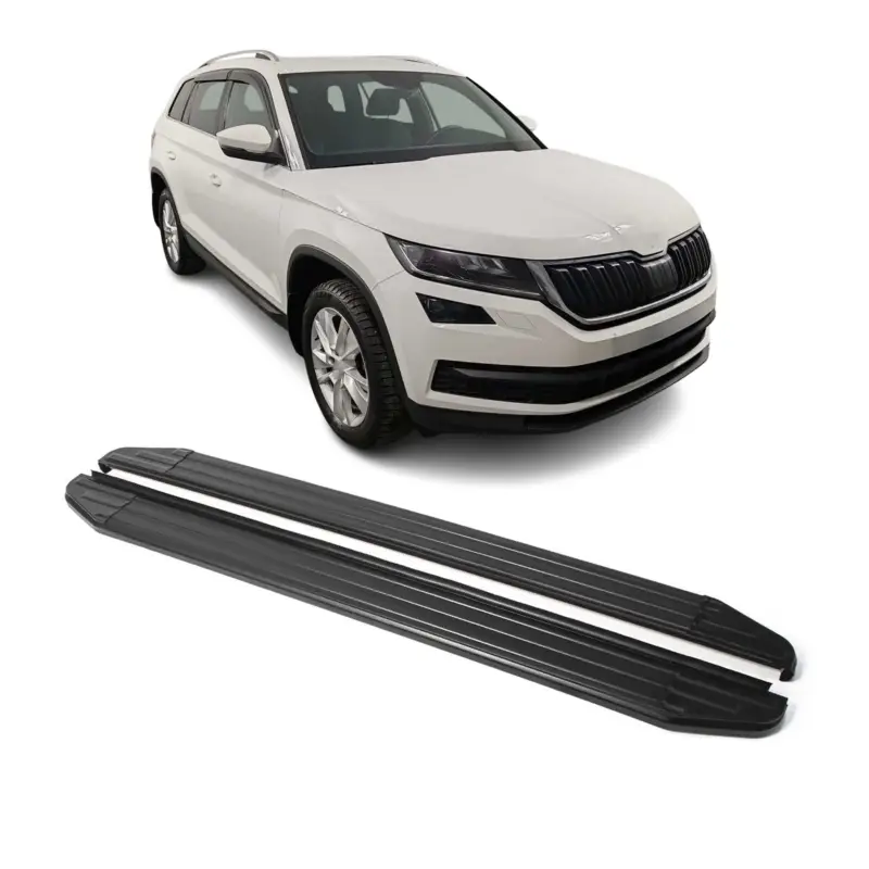 Trittbretter Seitenschweller für Skoda Kodiaq 2017-2024 Alu Schwarz ABE Top-Seller