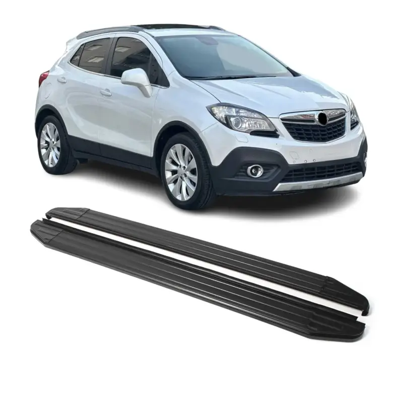Trittbretter Seitenschweller für Opel Mokka 2012-2016 Alu Schwarz ABE Top-Preis