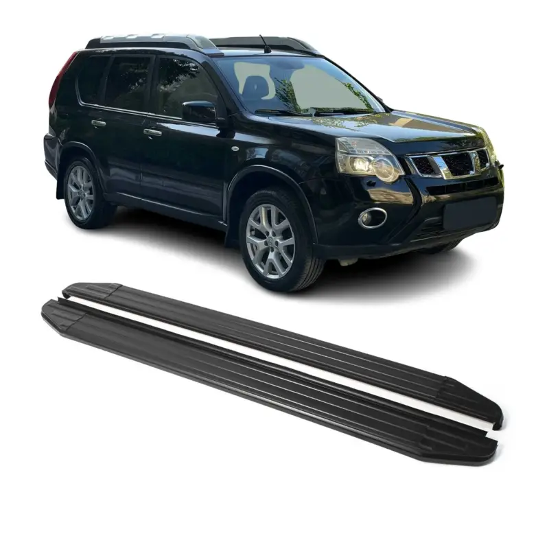 Sichere Zahlung Trittbretter Seitenschweller für Nissan X-Trail 2007-2015 Alu Schwarz ABE